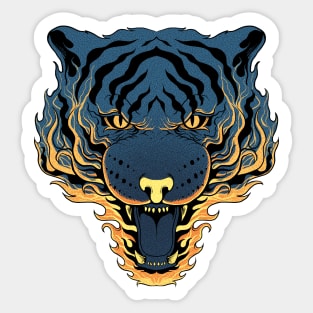 Tiger Fire Sticker